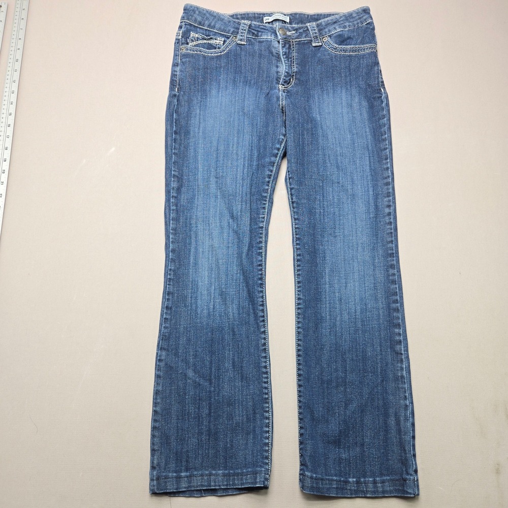 Lee Slender Secret Jeans Bootcut Embroidered Blue Denim Womens 12M